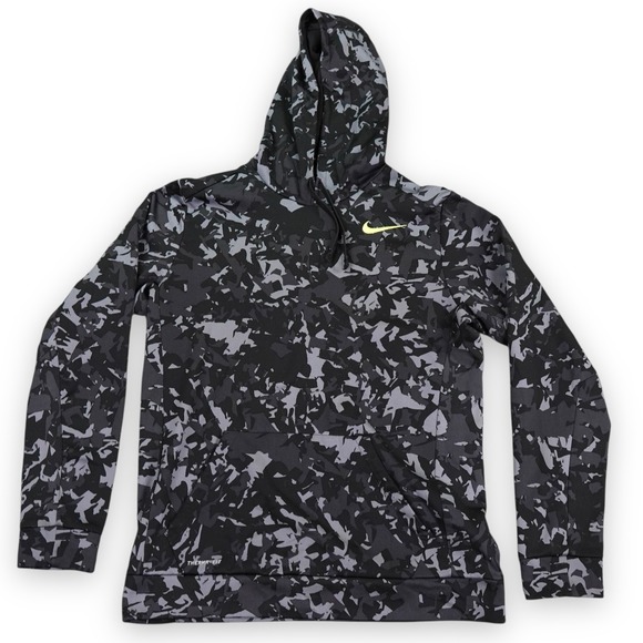 Nike Other - Nike Therma-FIT Hoodie Mens Large Black Gray Camo Pullover Hooded Sweatshirt